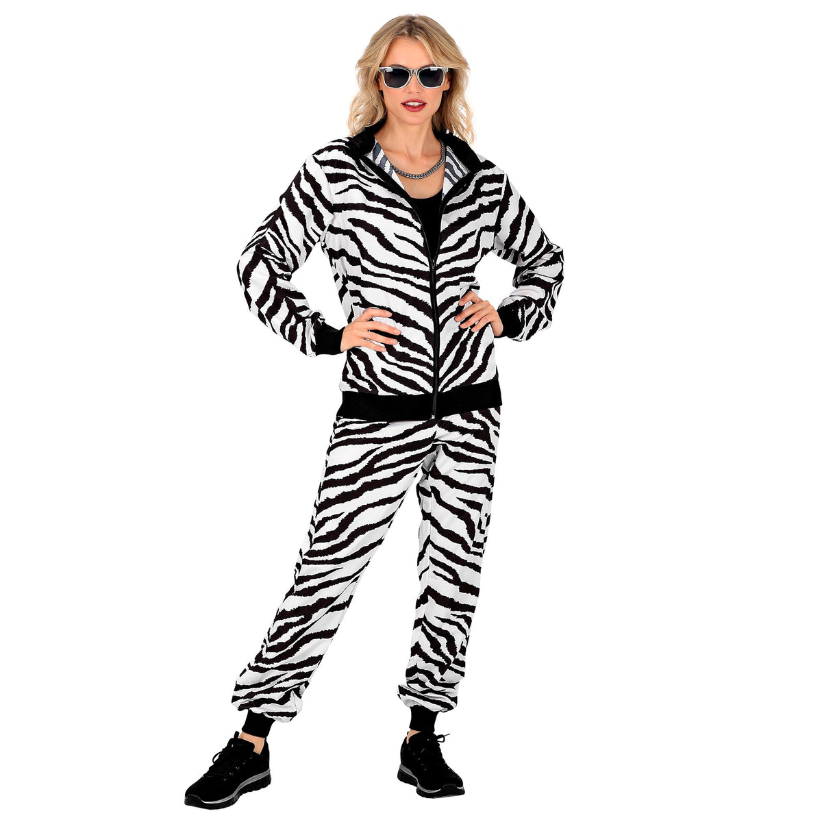 "PARTY FASHION TRAININGSANZUG MIT ZEBRAMUSTER" (Oberteil, Hose)