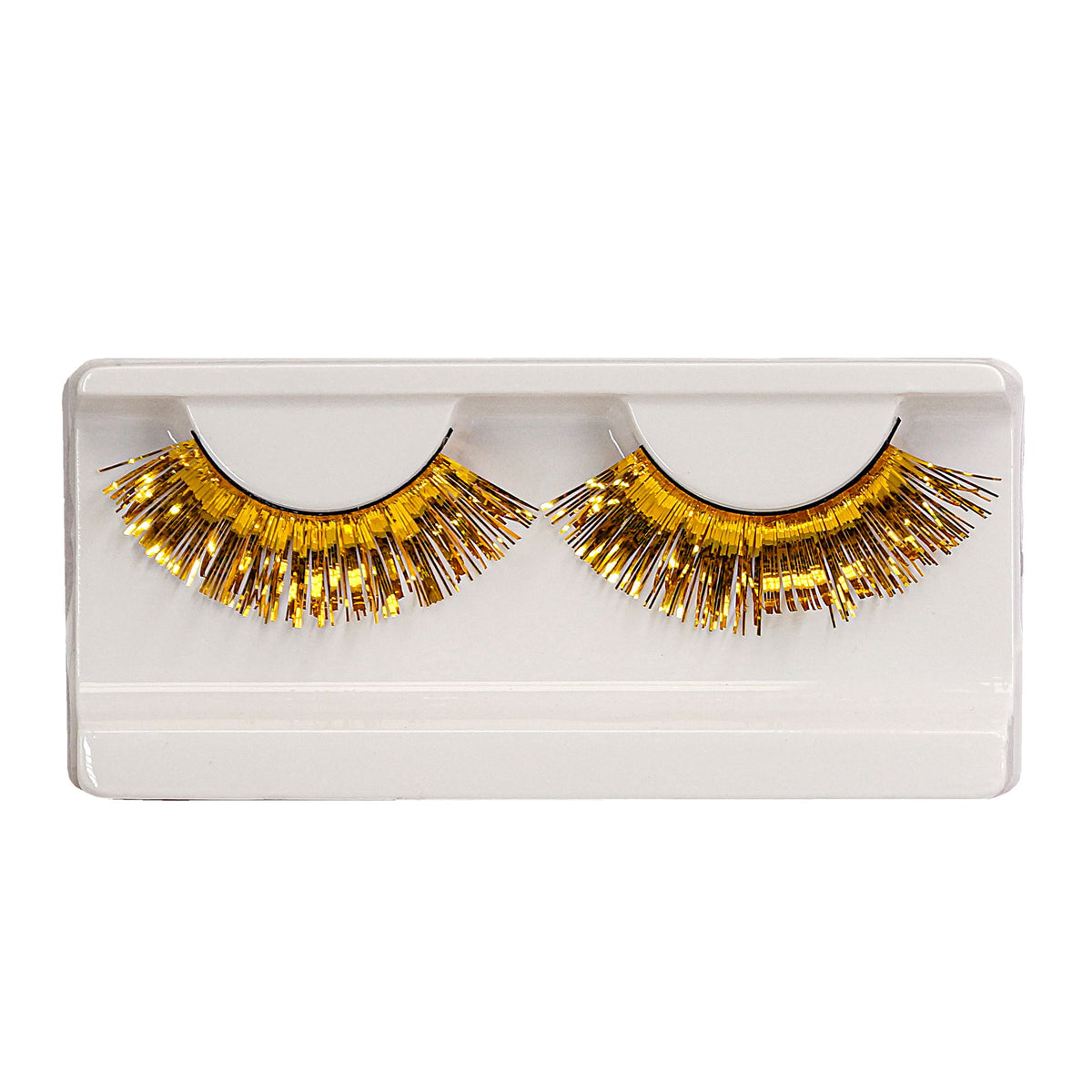 "GOLDMETALLISCHE WIMPERN" in Box mit Kleber in Glasflasche