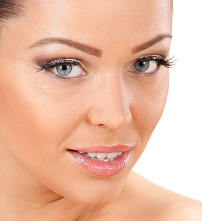 "SILBERNE WIMPERN" in Box mit Kleber in Glasflasche