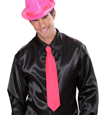 "NEON PINKE KRAWATTE" aus Satin