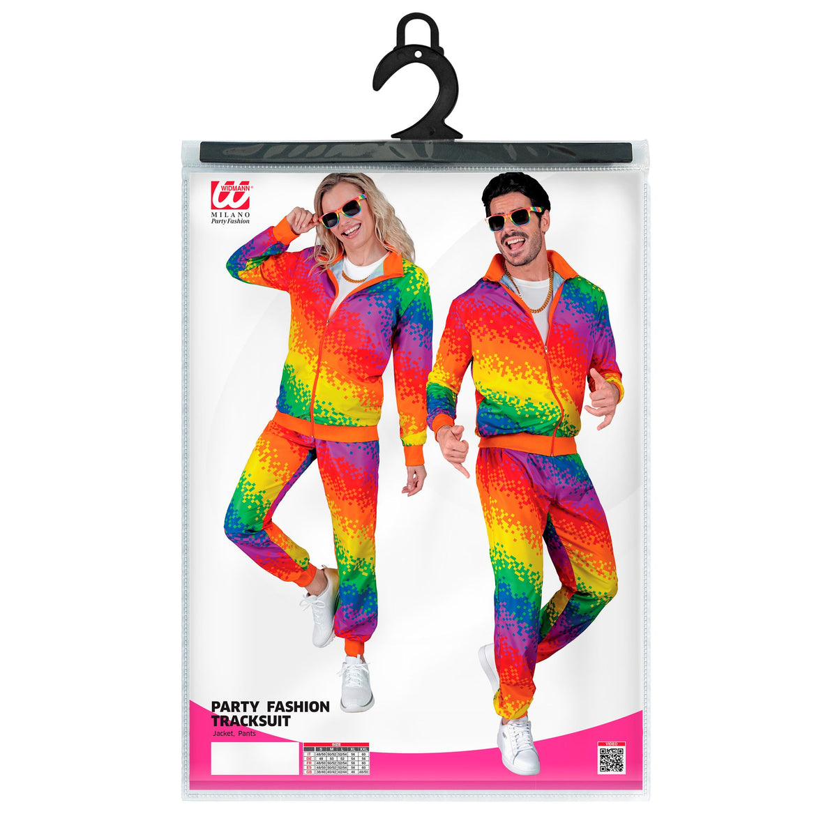 "PIXEL REGENBOGEN PARTY FASHION TRAININGSANZUG" (Oberteil, Hose)