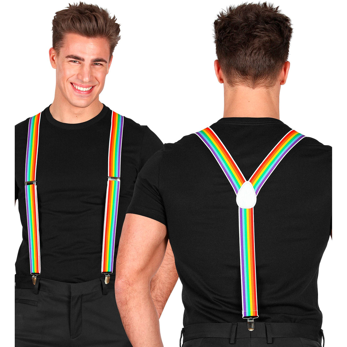 "HOSENTRÄGER IN REGENBOGENFARBEN"