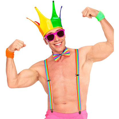 "HOSENTRÄGER IN REGENBOGENFARBEN"