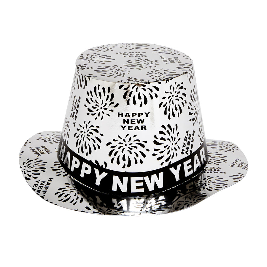 Silberner Zylinder Happy New Year von Widmann für Silvester – Produktansicht