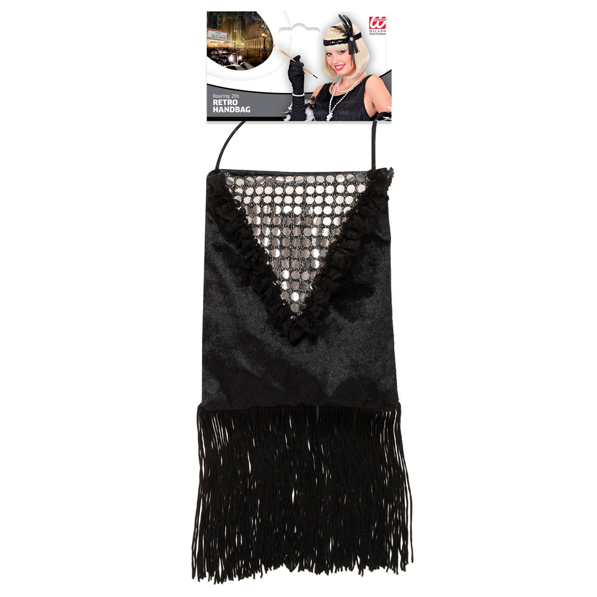 "ROARING 20s RETROHANDTASCHE" aus Samt und Pailletten