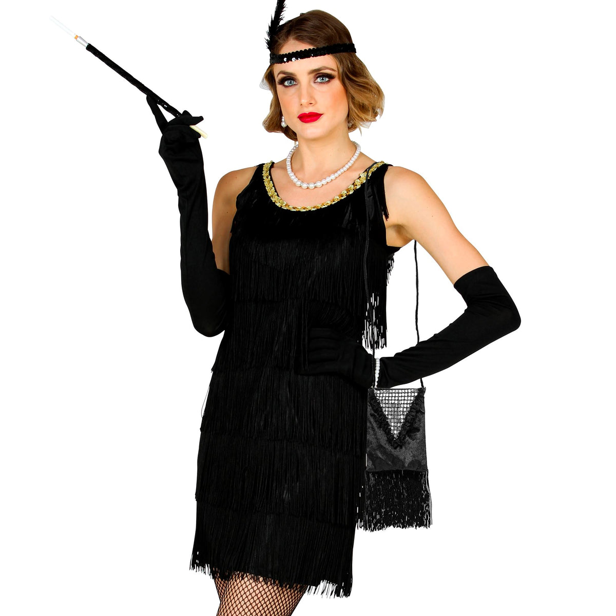 "ROARING 20s RETROHANDTASCHE" aus Samt und Pailletten