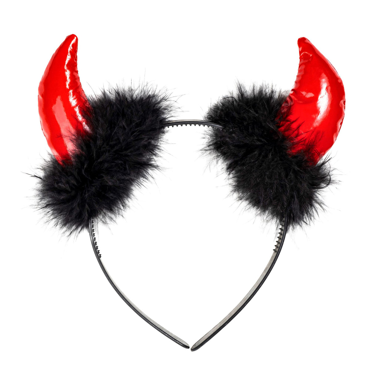 "TEUFELSHÖRNER" aus Vinyl und Marabou