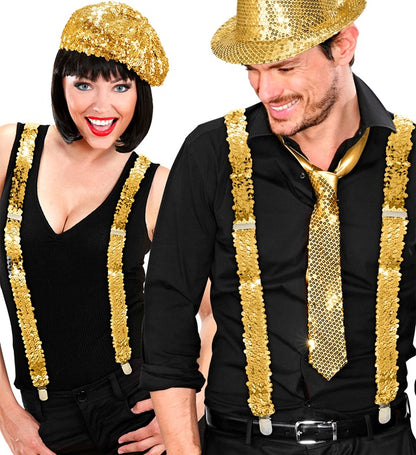 "GOLDENE PAILLETTENHOSENTRÄGER"