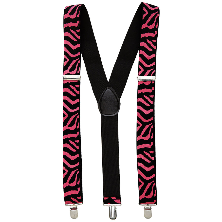 Widmann Pink Zebra Hosenträger Kostümaccessoire – Produktansicht