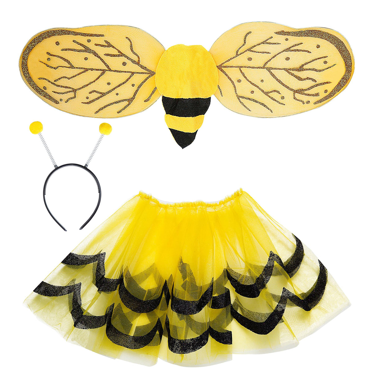 "BIENE" Dress-up Set (Tutu, Flügel, Antennen)