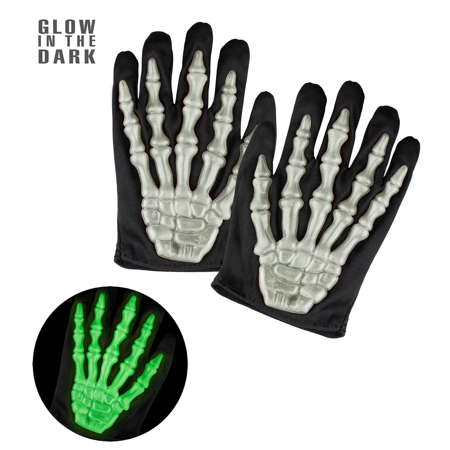 Leuchtende Neonskelett Handschuhe in Kindergröße für Halloween & Fasnacht