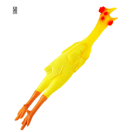 Lustiges Gummi-Huhn 50 cm – originelles Deko- und Spielzeug für Fasnacht & Mottoparty