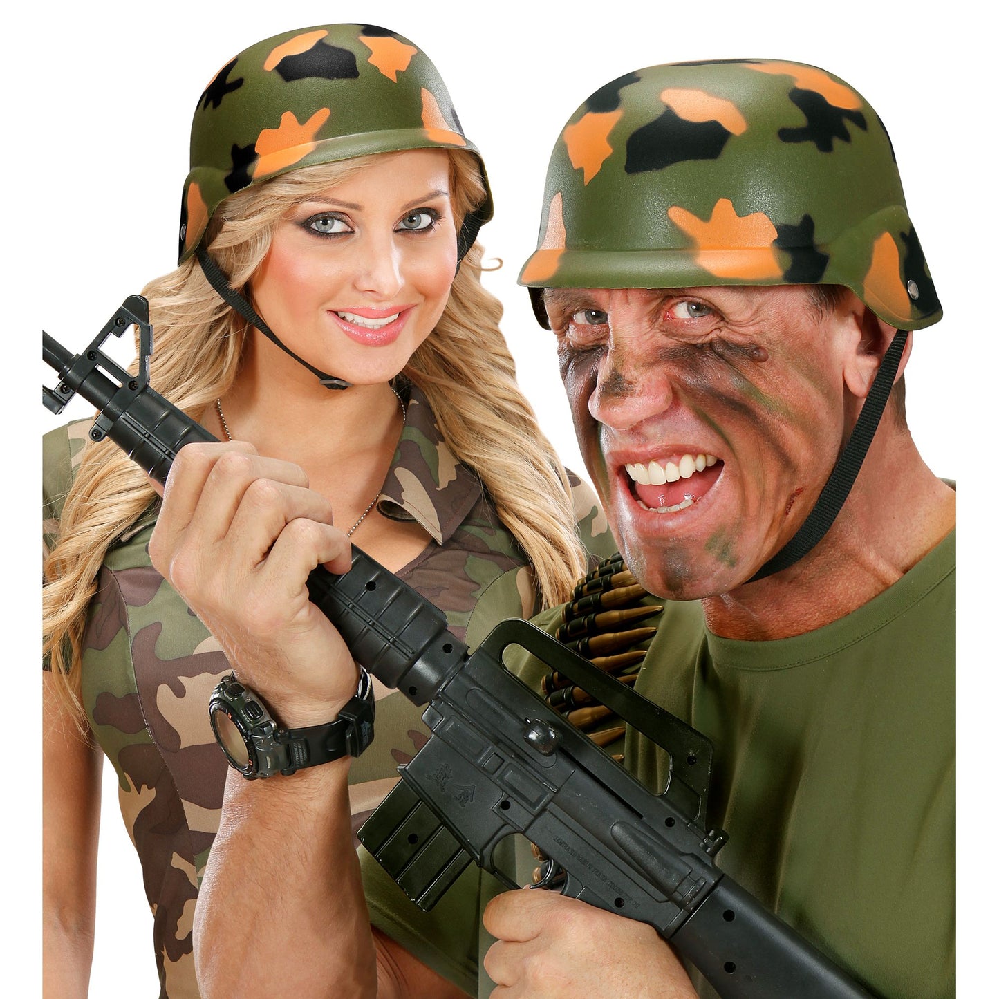 Solider Soldatenhelm aus Hartplastik für Fasnacht & Mottopartys