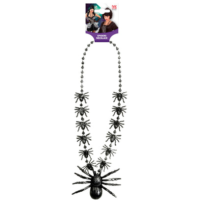 Widmann schwarze Spinnenkette 40 cm für Halloween – Detailansicht