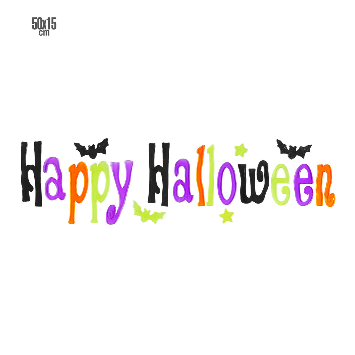 "HAPPY HALLOWEEN GEL FENSTERBILDER" 50x15 cm