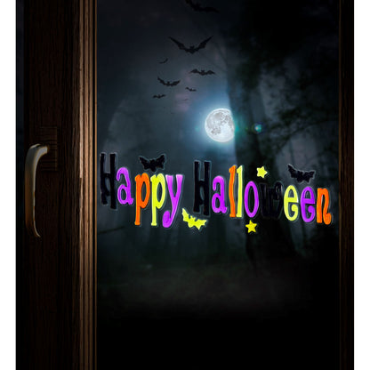 "HAPPY HALLOWEEN GEL FENSTERBILDER" 50x15 cm
