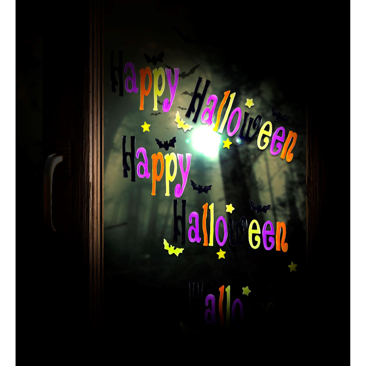 "HAPPY HALLOWEEN GEL FENSTERBILDER" 50x15 cm