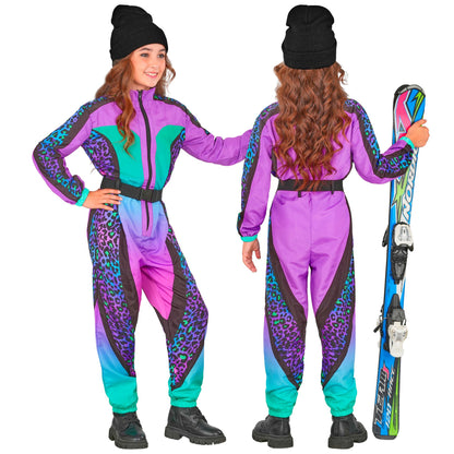 "SKIANZUG LEOPARDENMUSTER BUNT" (Overall, Gürtel)