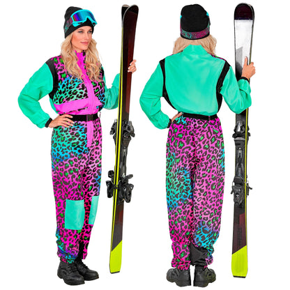 "SKIANZUG LEOPARDENMUSTER BUNT" (Overall, Gürtel)