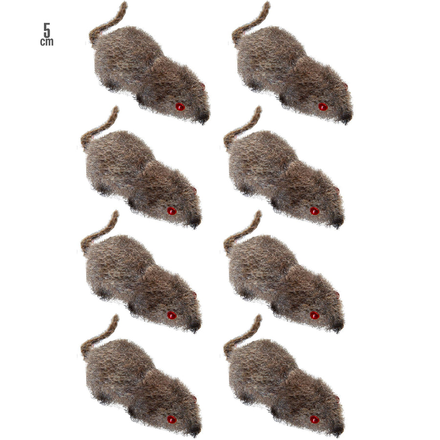 Set mit 8 beflockten grauen Mäusen, je 5 cm, von Widmann – Produktansicht