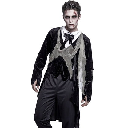 Widmann Zombie-Gentleman-Kostüm mit Jacke, Hemd, Weste und Fliege für Erwachsene – Produktansicht