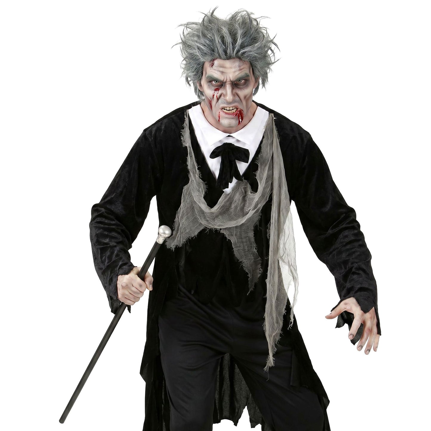 Zombie Gentleman Kostüm – Jacke mit Hemd, Weste und Fliege für Fasnacht & Mottoparty
