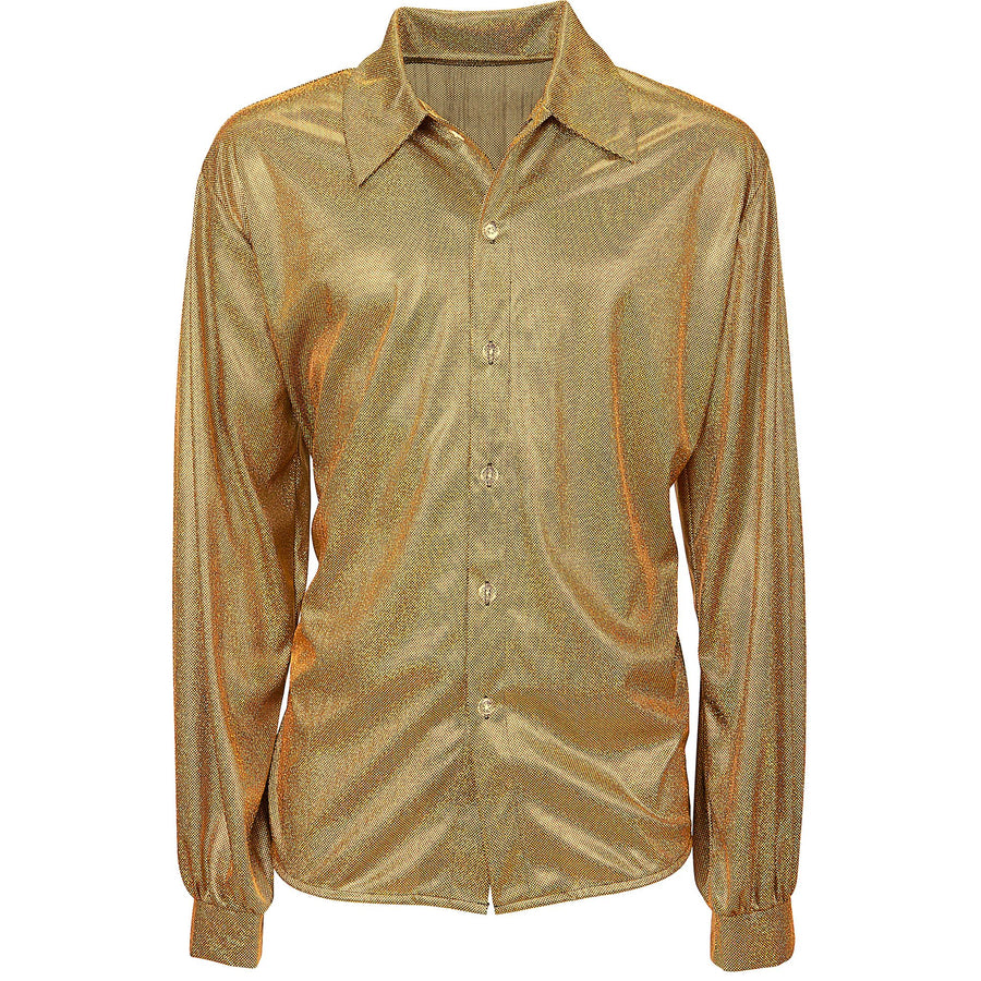 Widmann holographisches Hemd im goldenen 70er-Jahre-Disco-Stil – Detailansicht