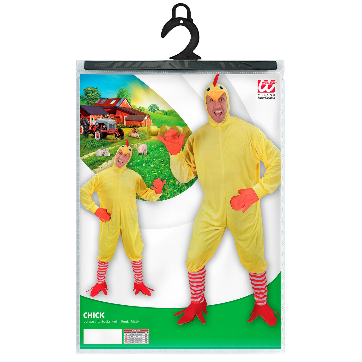 "HUHN" (Kostüm, Socken mit Füsse, Kopfbedeckung)