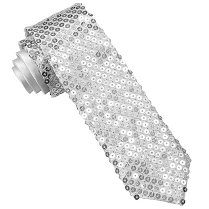 "PAILLETTENKRAWATTE SILBER"