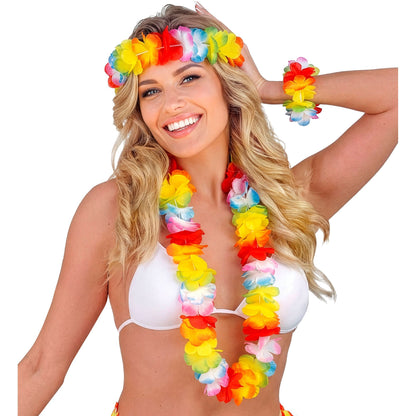 "BUNTES LUXUS HAWAIISET" (Kette, Stirnband, Armband)
