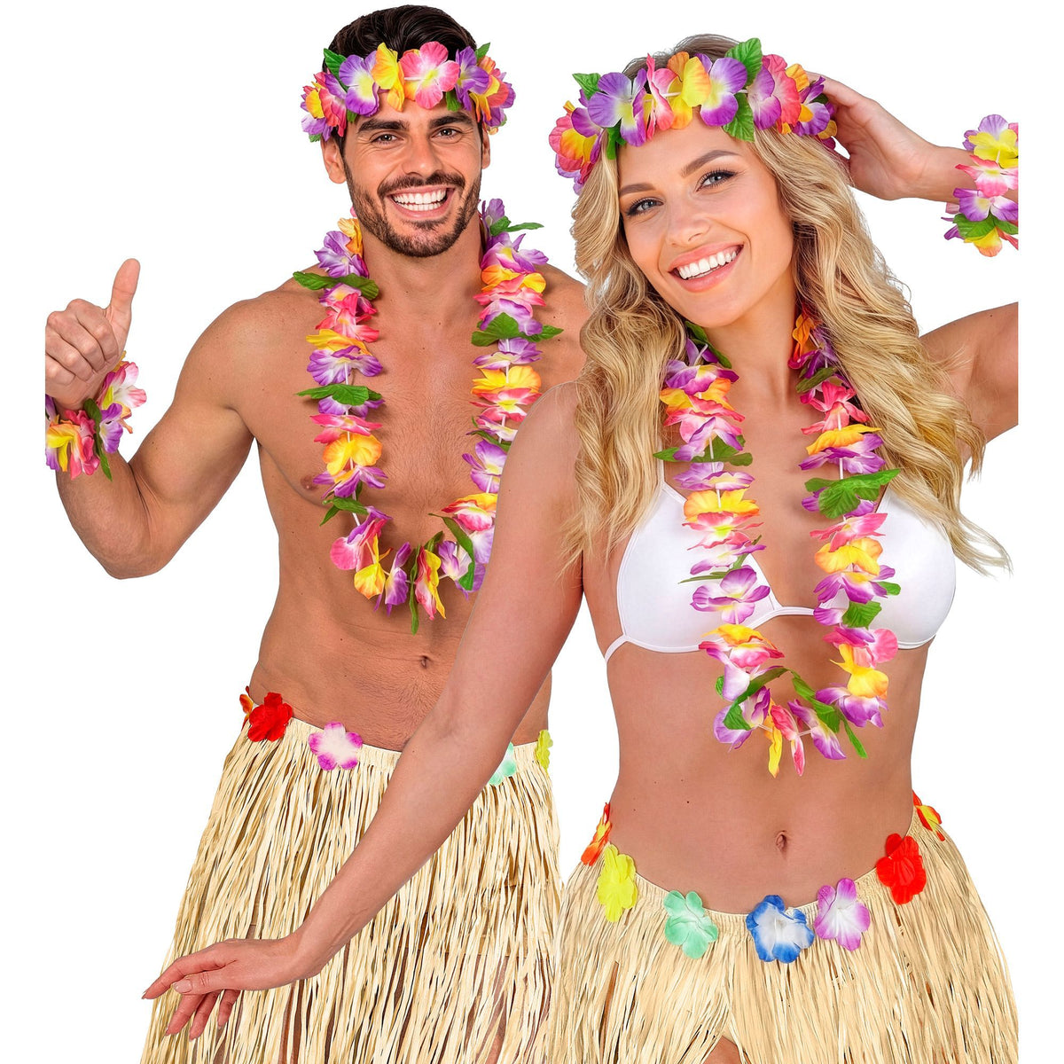 Hawaiianisches Maui-Set von Widmann mit Halskette, Krone und Armband – Detailansicht