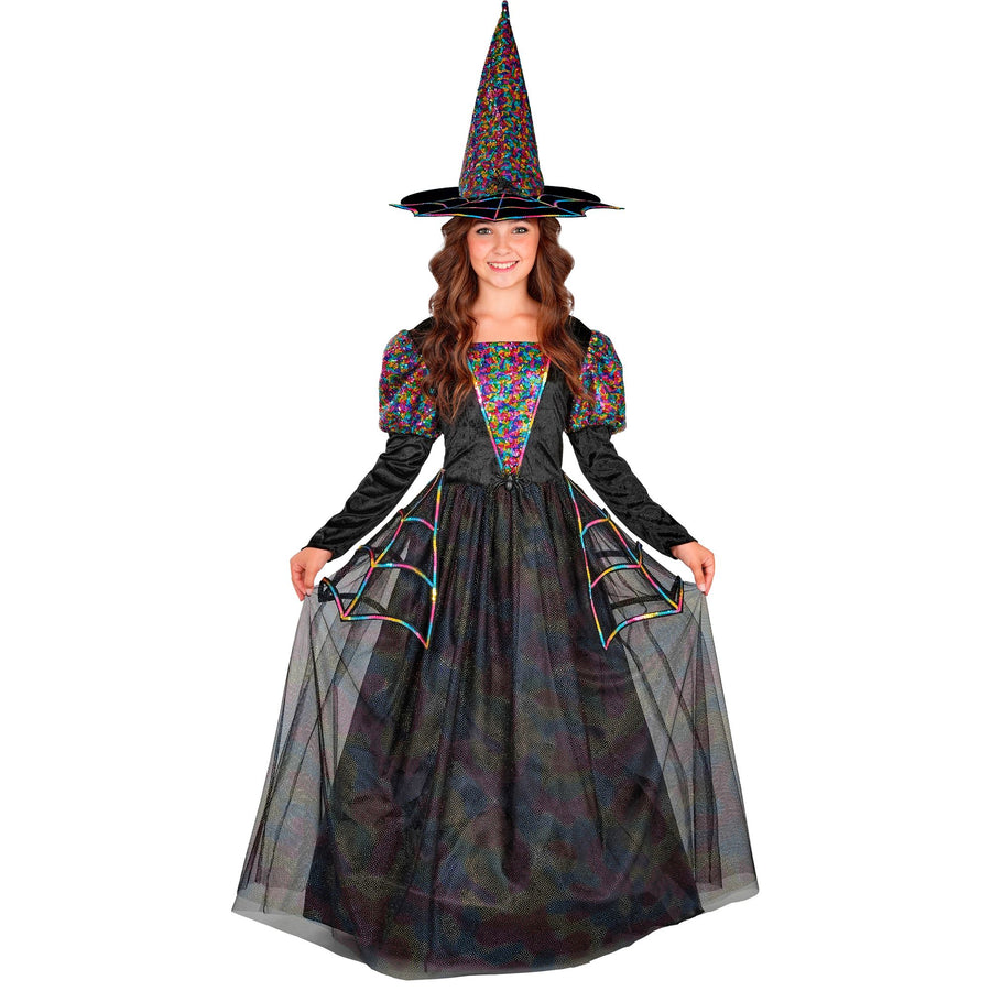 Widmann Hexe Kinderkostüm mit Kleid, Reifrock und Hut – Produktansicht