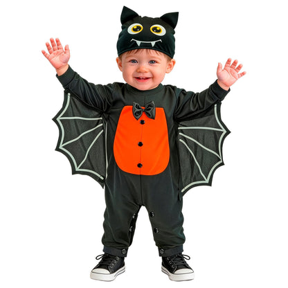 Widmann Fledermaus-Kostüm für Kinder mit Overall, Flügeln und Kopfbedeckung – Seitenansicht