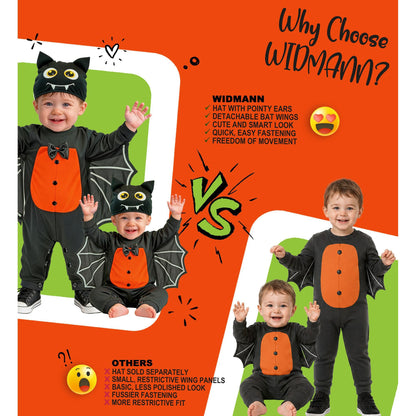 Widmann Fledermaus-Kostüm für Kinder mit Overall, Flügeln und Kopfbedeckung – Ansicht 7