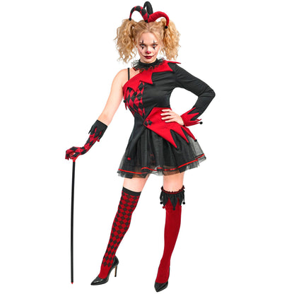 Widmann Evil Jester Damenkostüm mit Kleid und Zubehör – Produktansicht