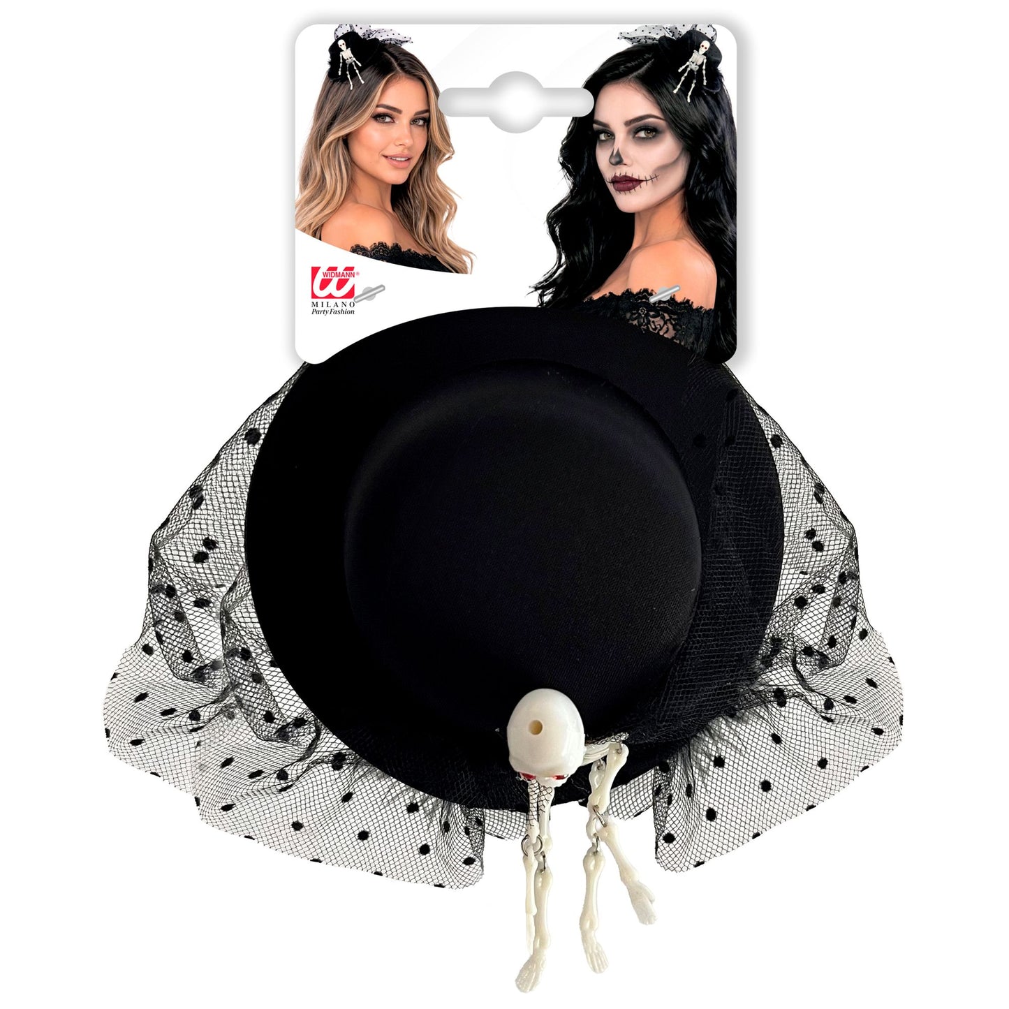 Mini-Zylinder mit Skelett - Originelles Halloween-Kostümzubehör
