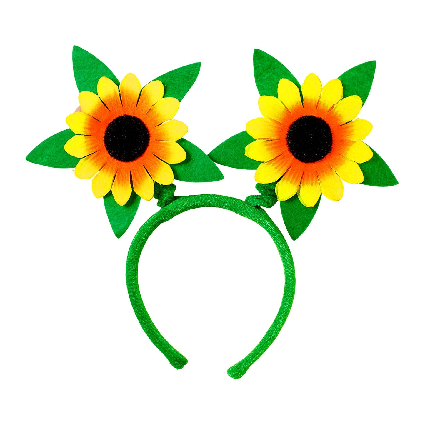 Fröhlicher Haarreif mit leuchtenden Sonnenblumen für Fasnacht & Mottoparty