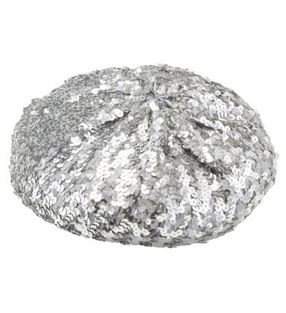 "PAILLETTEN BASKENMÜTZE - SILBER"