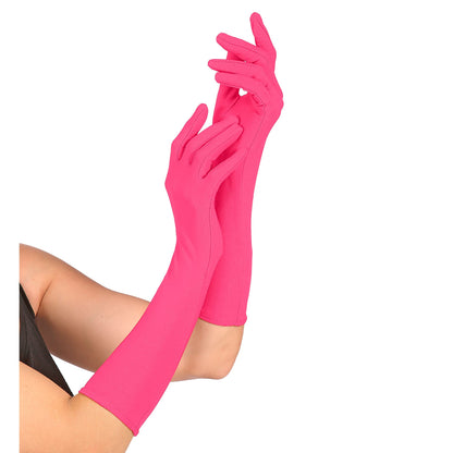 "NEON PINKE LANGE HANDSCHUHE"