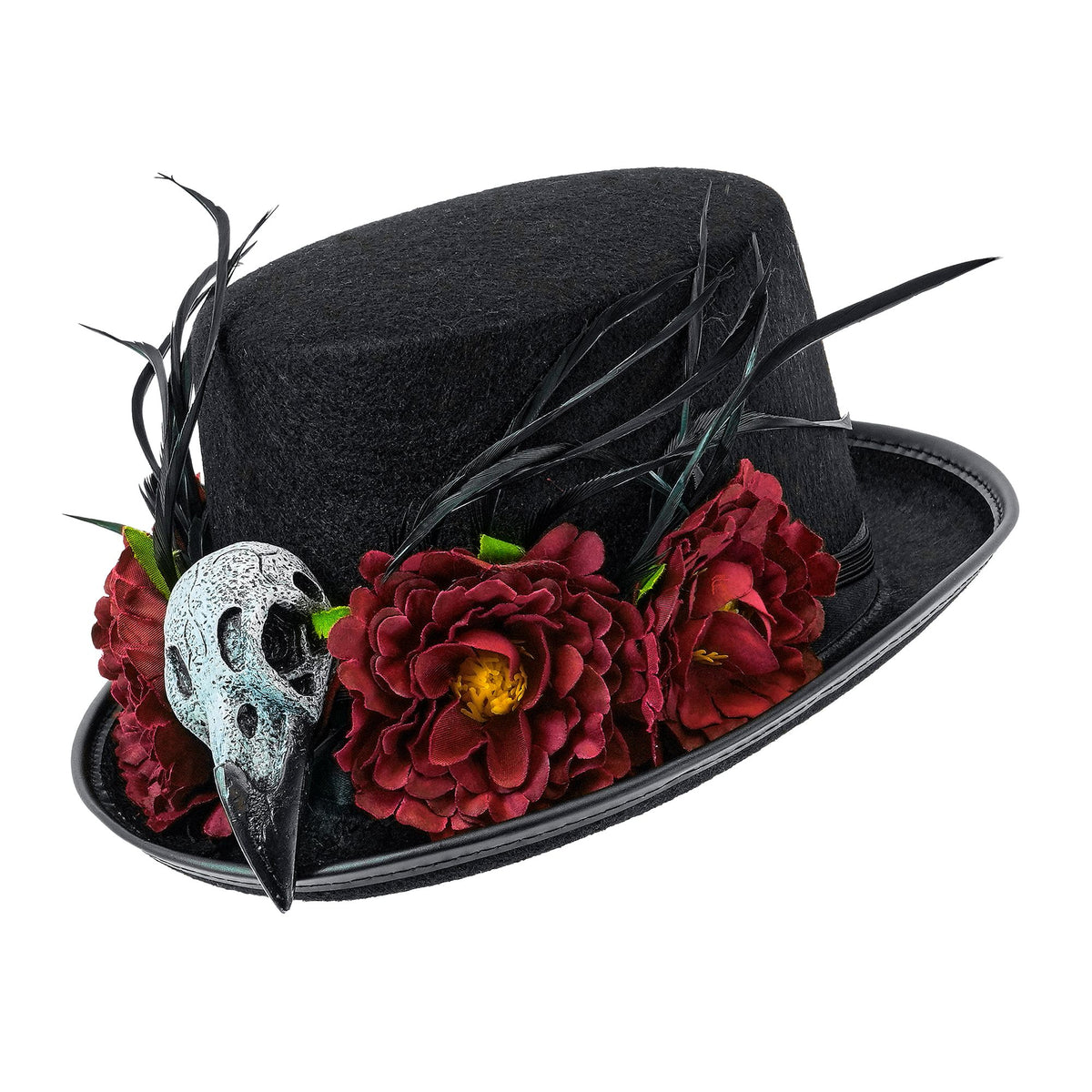 "VOODOO ZYLINDER MIT GEIERSCHÄDEL & BLUMEN" 12 cm