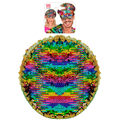 "FESTIVAL KAPPE PRIDE MIT REGENBOGEN PAILLETTEN UND GLITZERSTEINEN"
