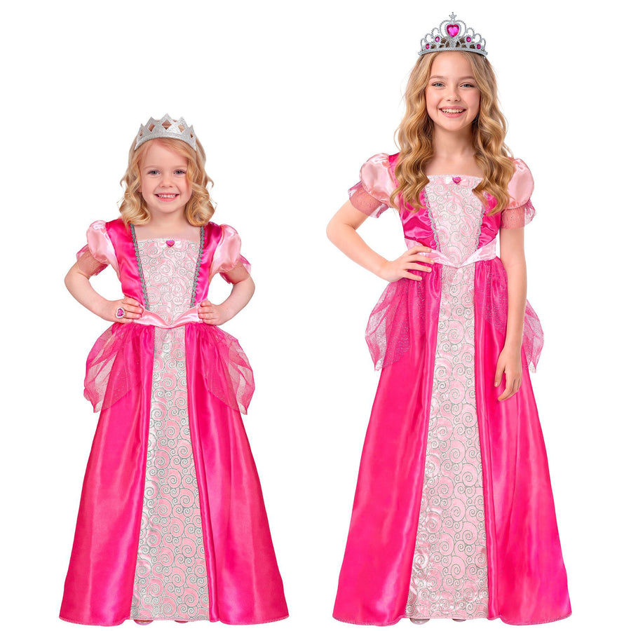 Widmann Prinzessinnenkostüm für Kinder mit pinkem Kleid und Tiara – Produktansicht