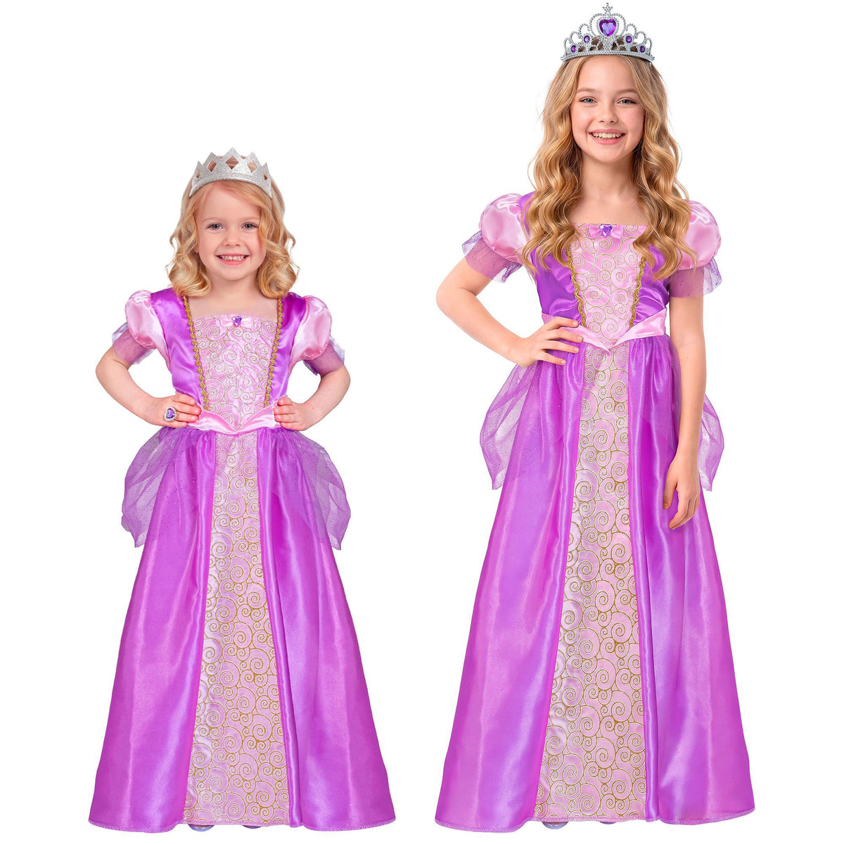 Widmann Kinderkostüm Prinzessin Prinzessinnen-Kleid mit Tiara für Kinder –