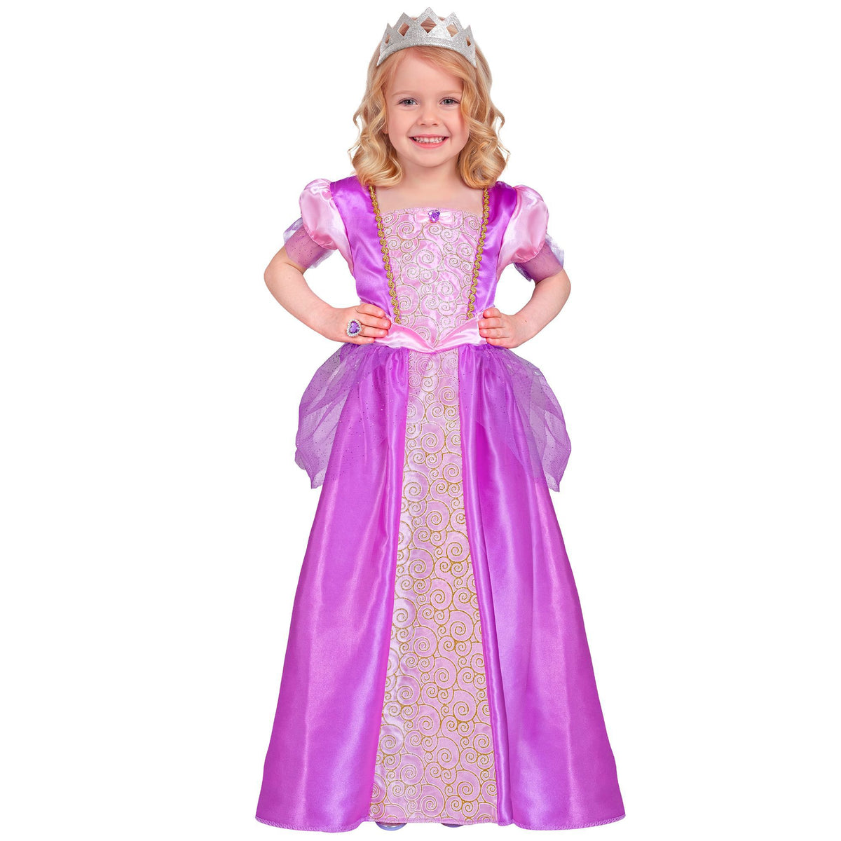 Widmann Kinderkostüm Prinzessin Prinzessinnen-Kleid mit Tiara für Kinder –