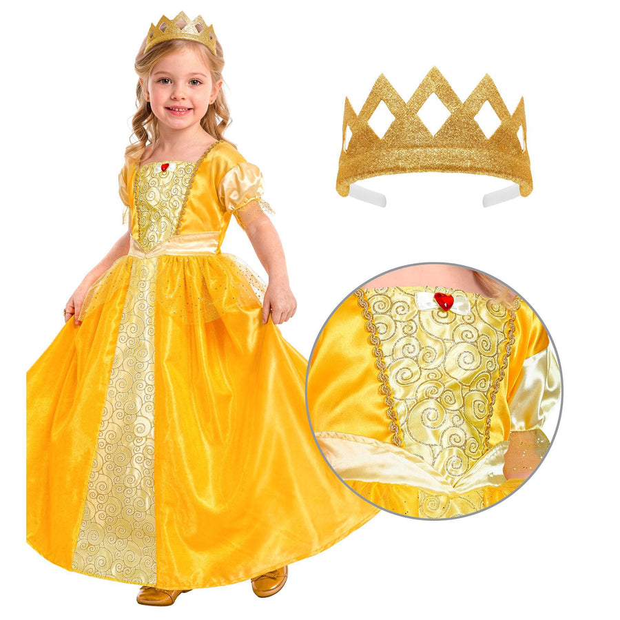 Widmann Prinzessinnenkostüm für Kinder mit Kleid und Tiara – Detailansicht