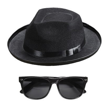"BLUES MAN" (Hut, Brille)