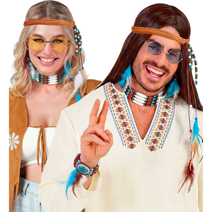 Widmann Indianer-Accessoire-Set mit Stirnband und Federn – Rückansicht