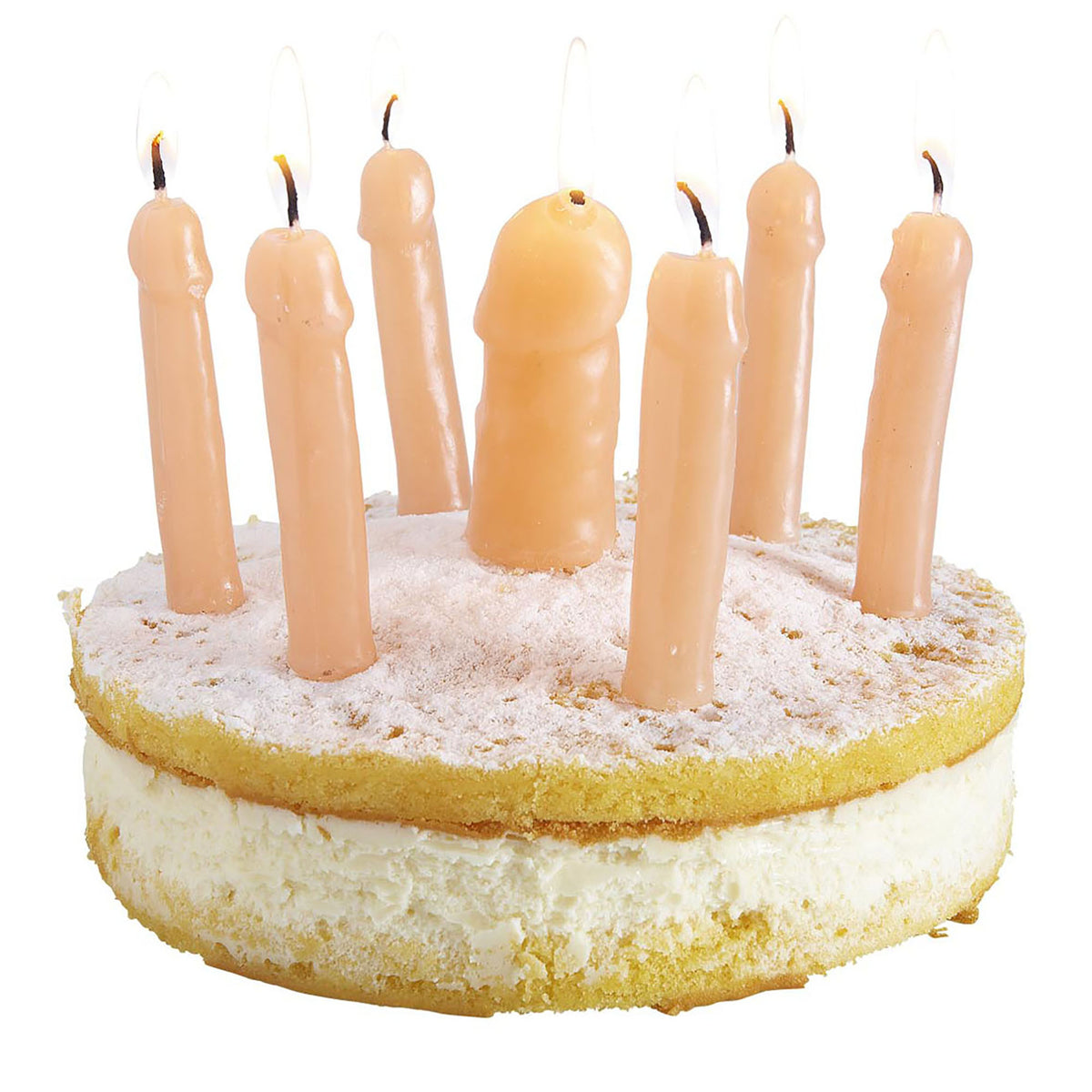 WILLY Party-Kerzen 6er-Set von Widmann in Beige – Rückansicht