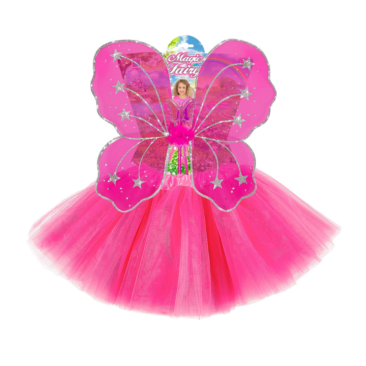 "MAGIC FAIRY" pink (Tutu, Flügel, Feenstab)