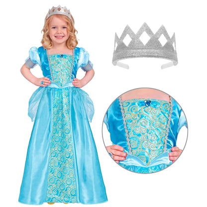 Widmann Kinderkostüm Schneeprinzessin-Kleid mit Tiara für Kinder